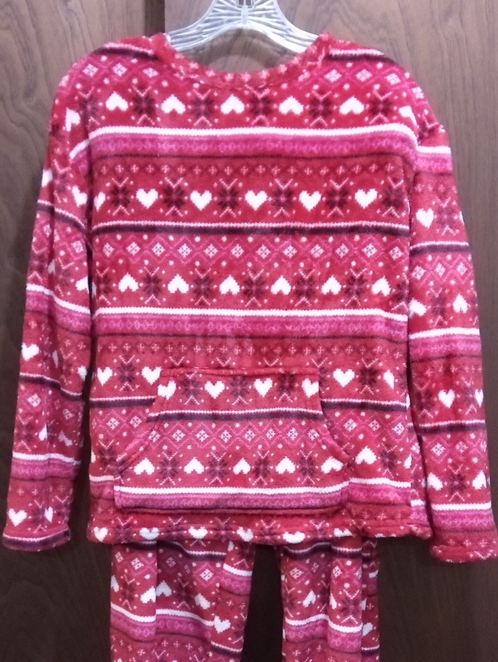 Cozy Red Heart Fleece Pajama Set - Picture 2 of 12